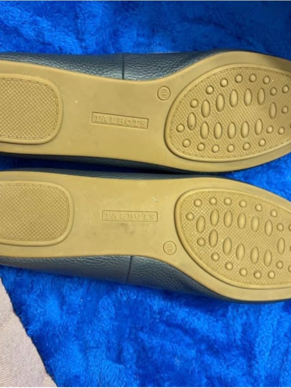 Talbots Navy Blue Leather Chain-Accent Loafers - Picture 2 of 2